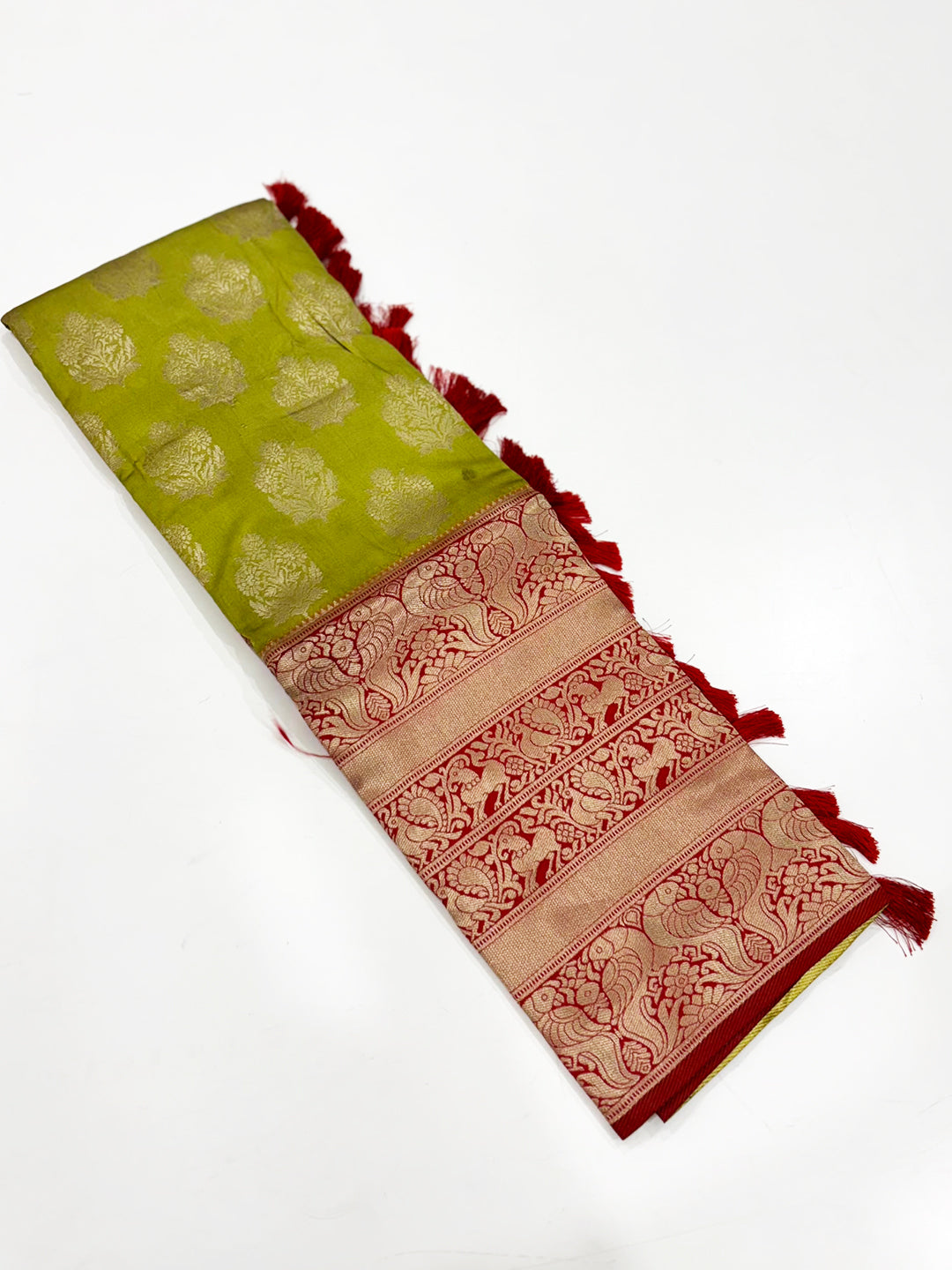 Olive Woven Design Banarasi Saree