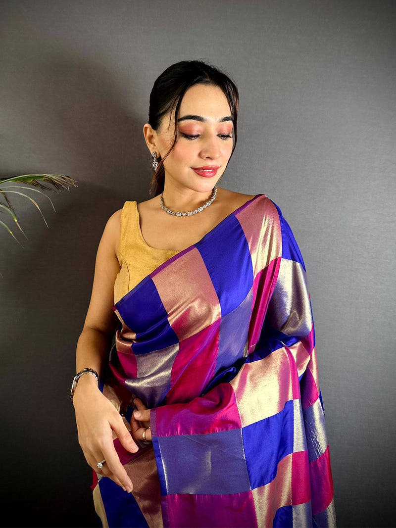 Square Grace Kanjivaram Silk Saree

