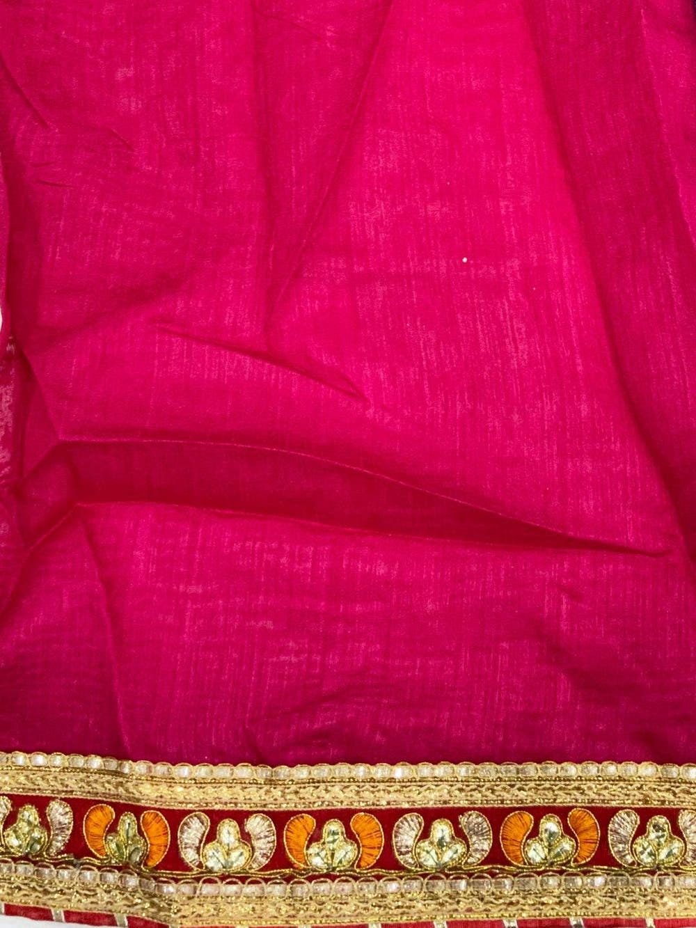 Soft Chinnon Chiffon Foil Work Saree
