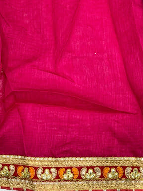 Soft Chinnon Chiffon Foil Work Saree