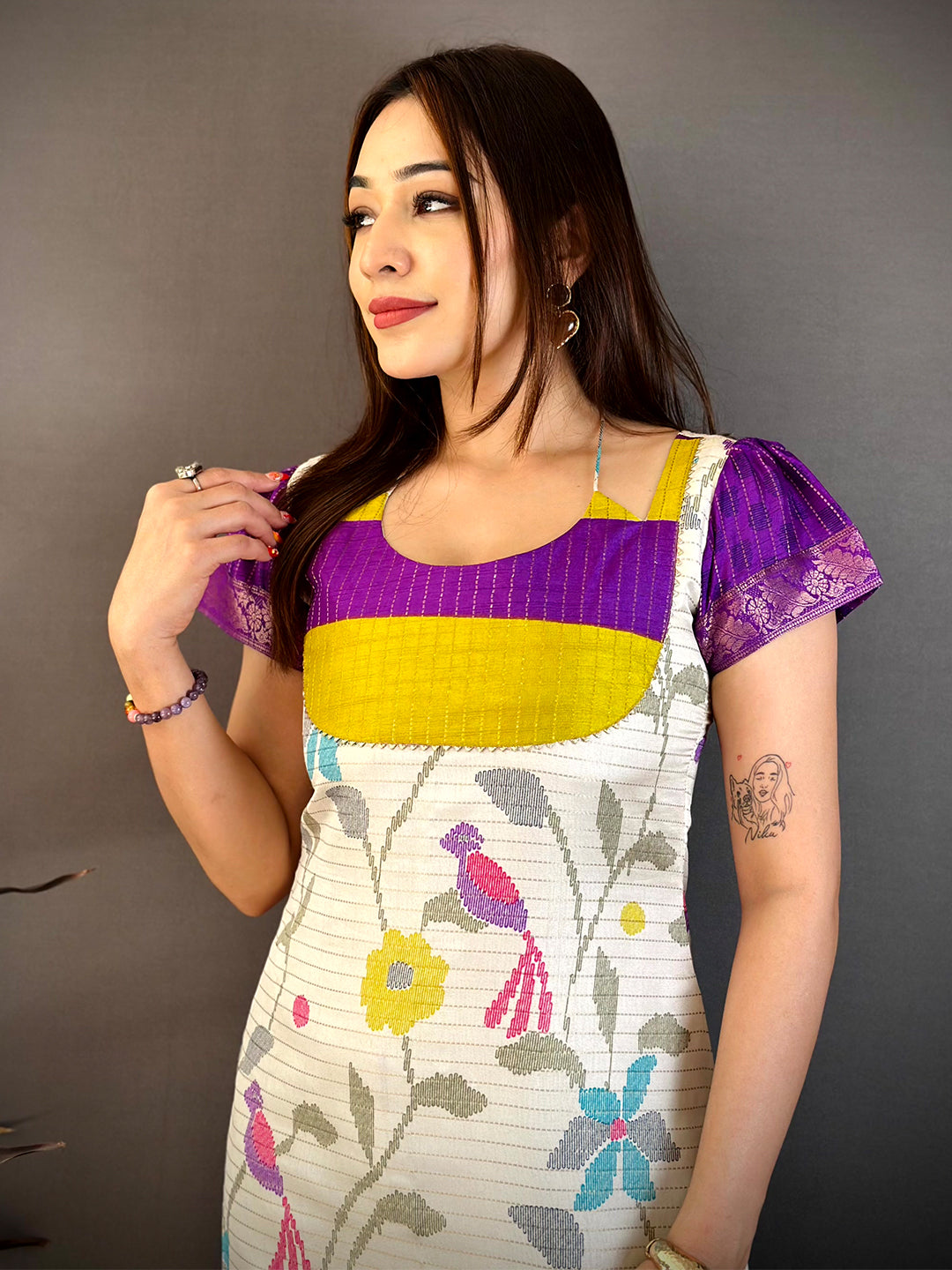 Stylish Kota Doriya Round Dori Neck Kurti