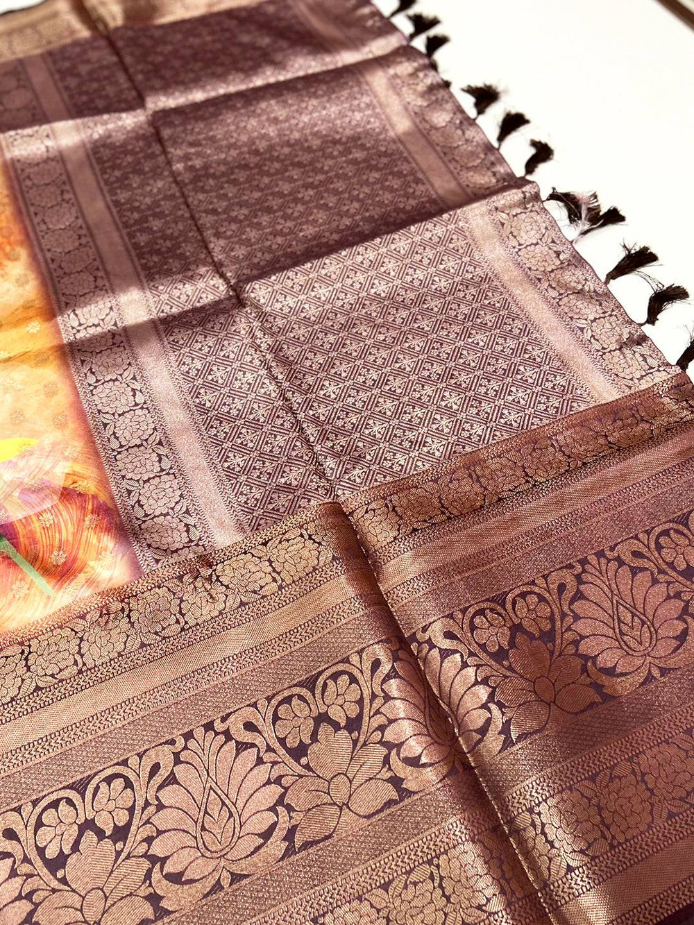 Exquisite Banarasi Floral Print Saree