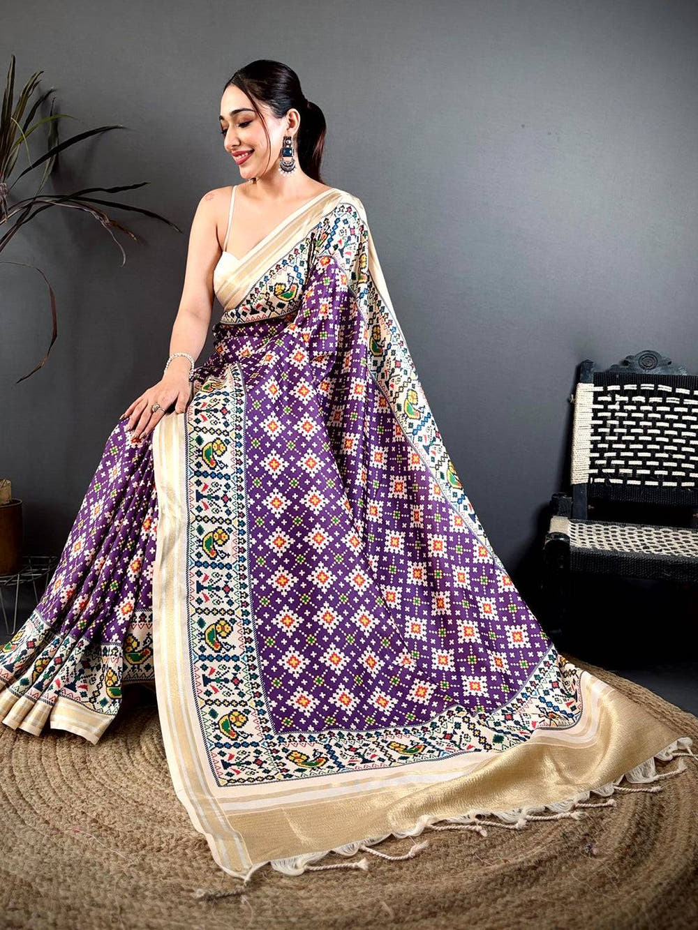 Classic Soft Kanchi Silk Digital Patola Saree