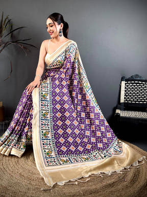 Classic Soft Kanchi Silk Digital Patola Saree