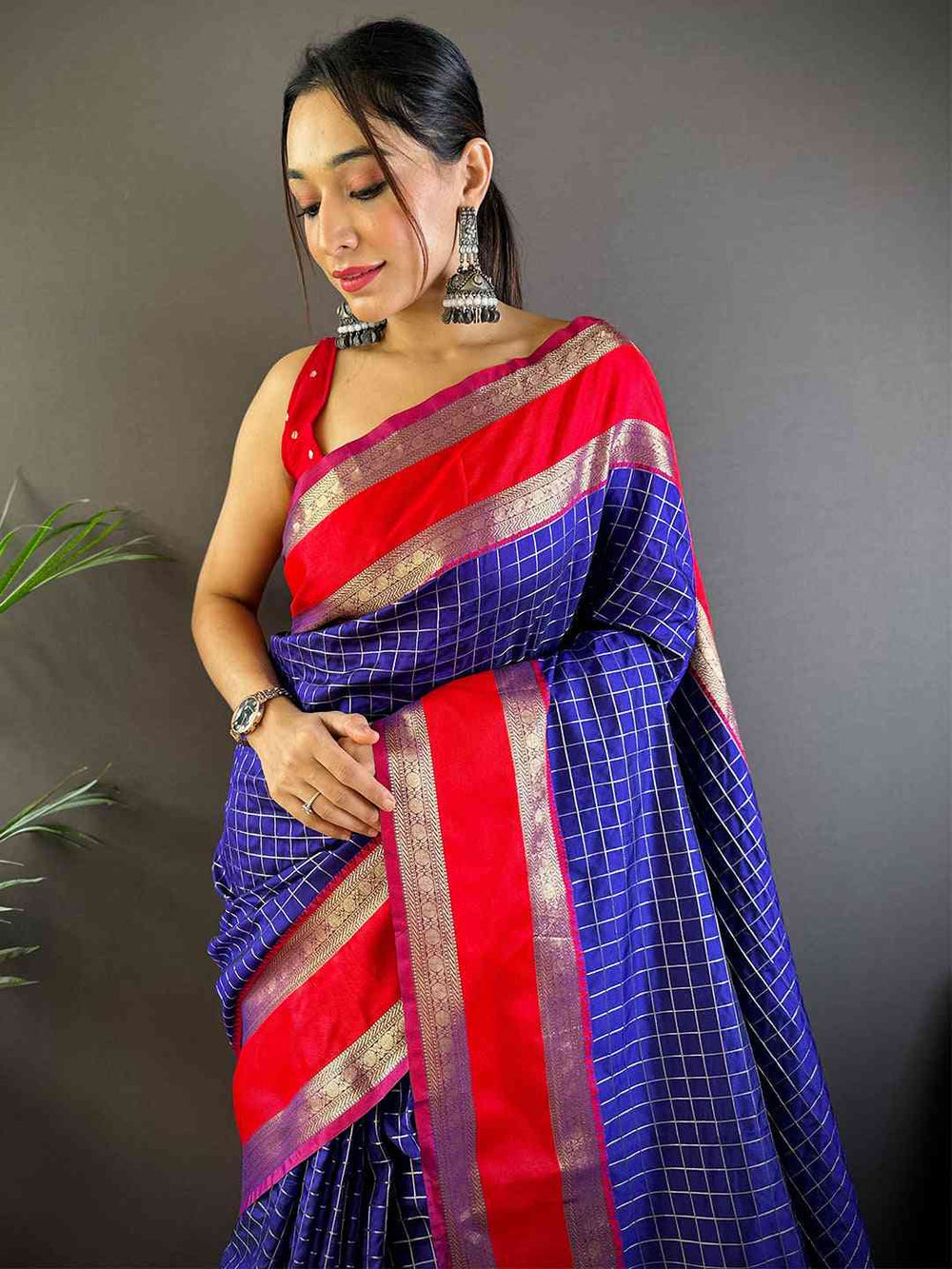 Blue Silk Woven Kanchi Banarasi Saree