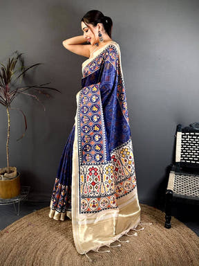 Majestic Navy Soft Kanchi Silk Saree