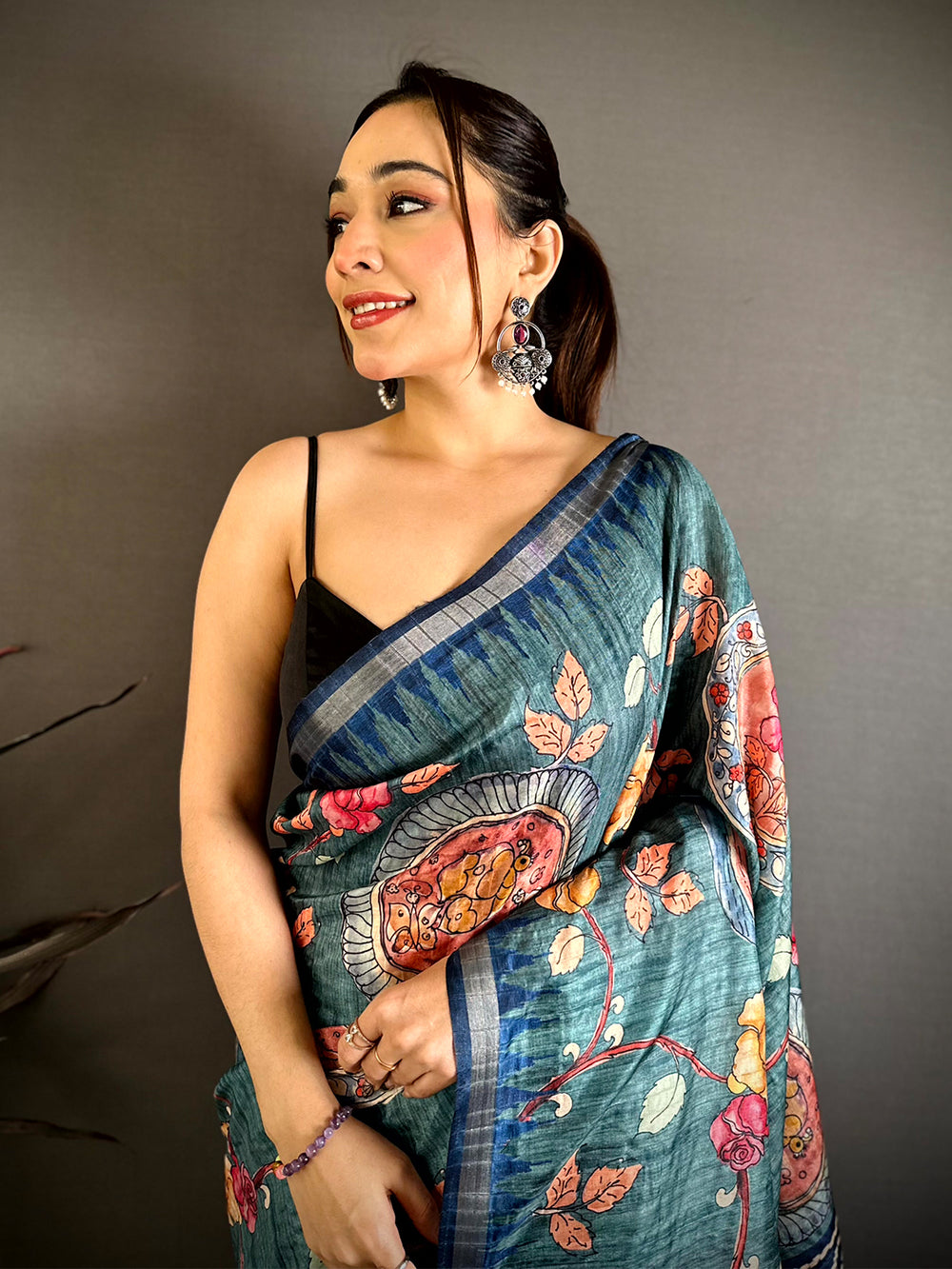 Royal Pochampally Art Pallu Tussar Saree