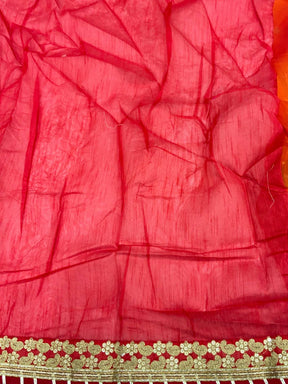 Graceful Chiffon Bandhej Foil Saree