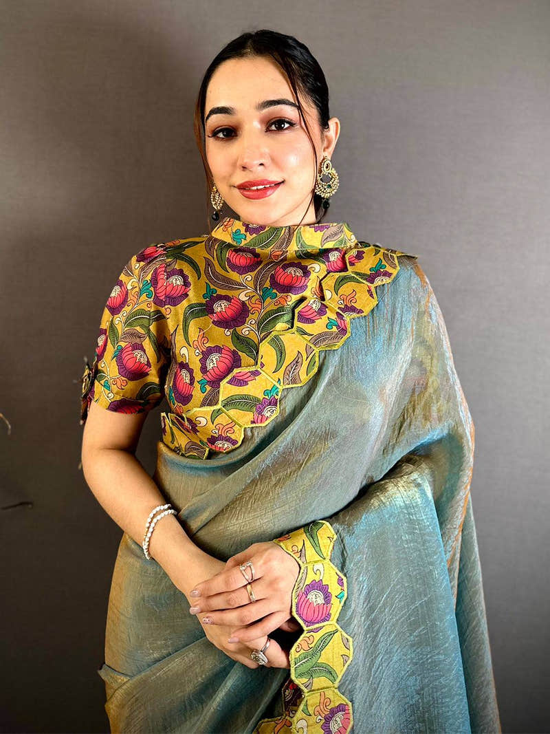 Exclusive Printed Silk Cutwork Border Saree