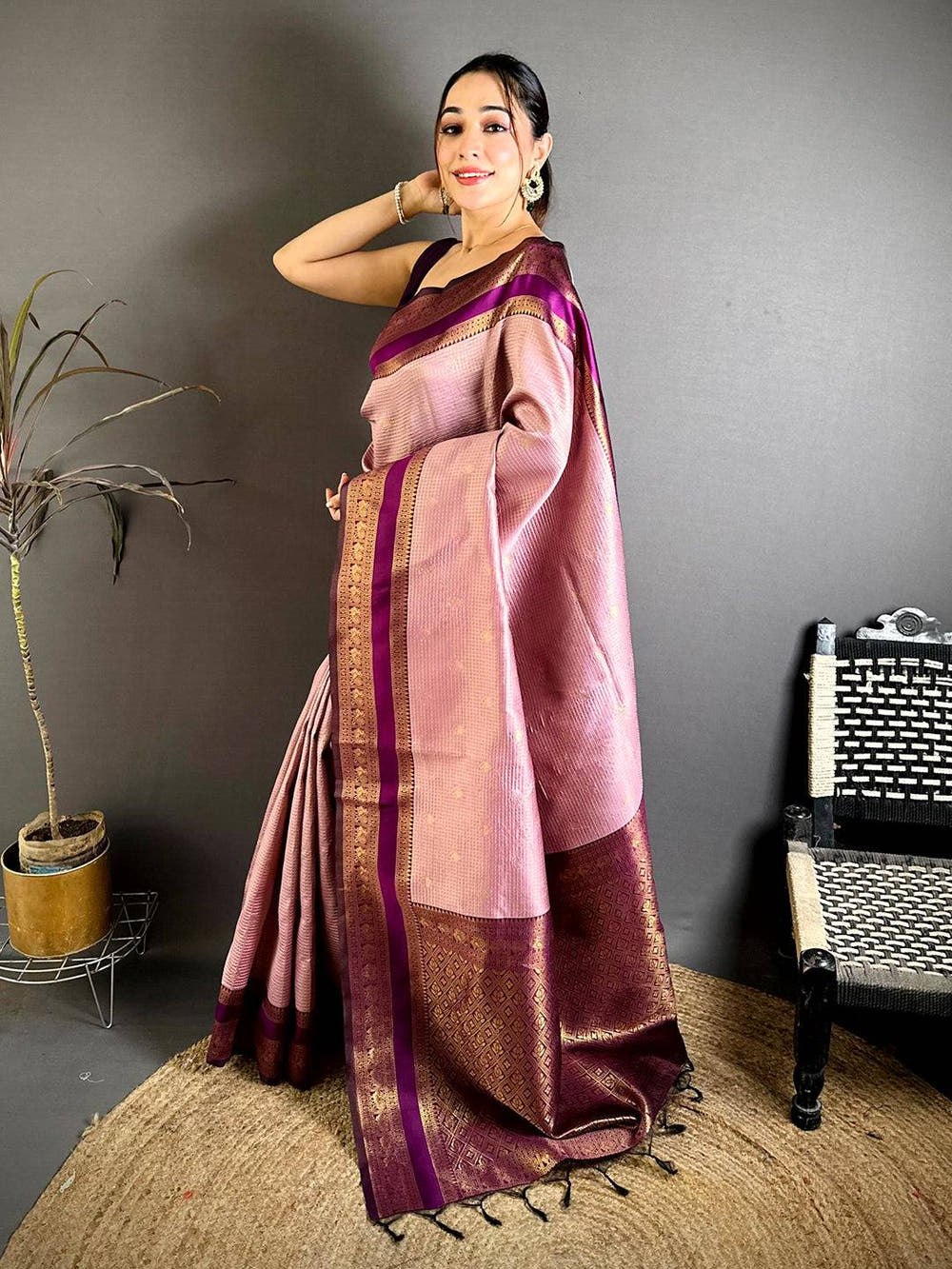 Celebrity Banarasi Katan Silk Gold Zari Saree