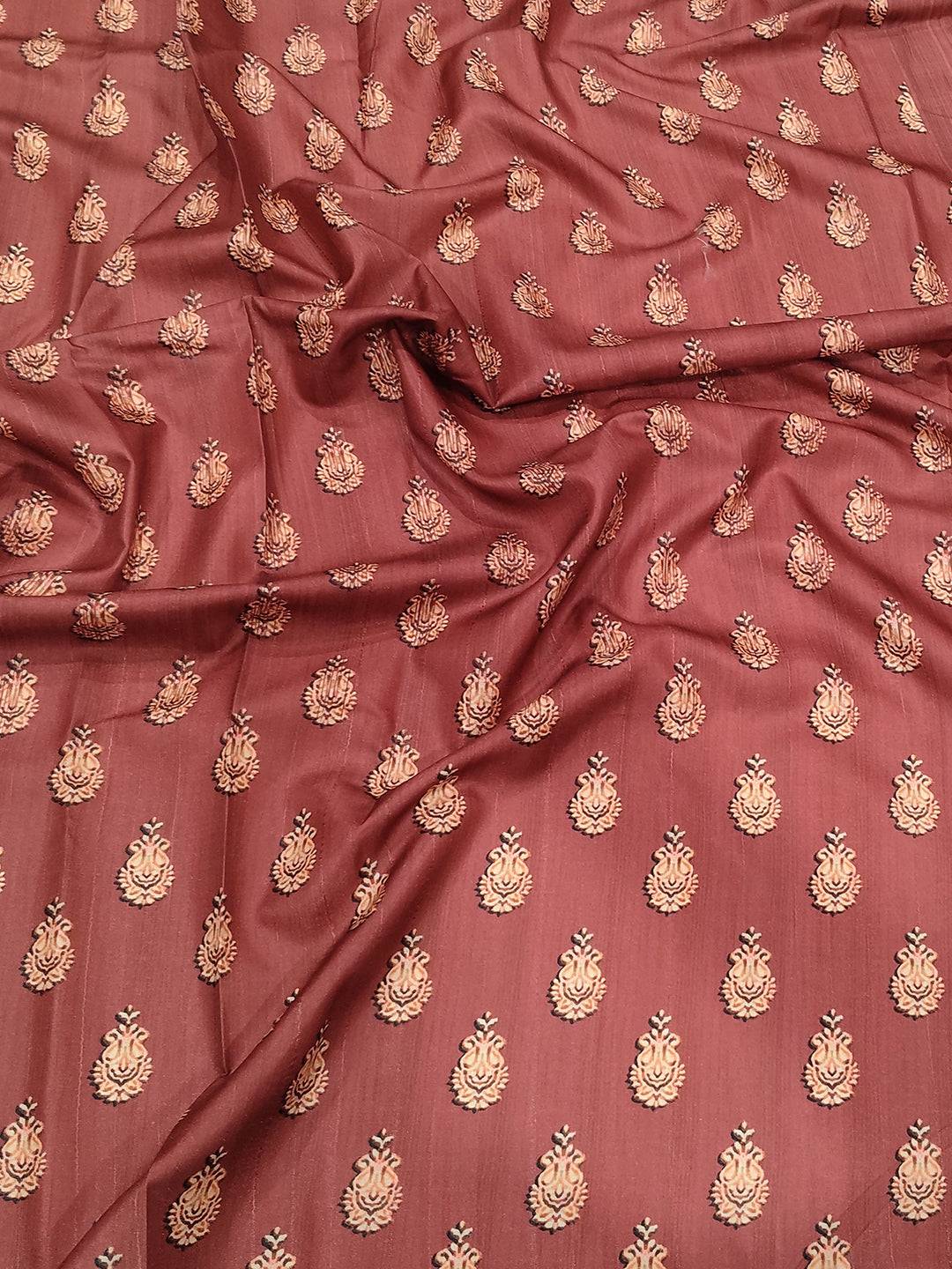 Maroon Kalamkari Digital Printed Saree


