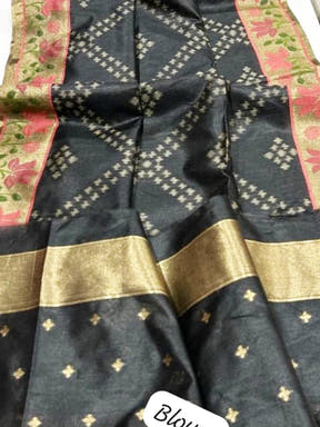 Pure Silk Feel Ikkat Handloom Saree