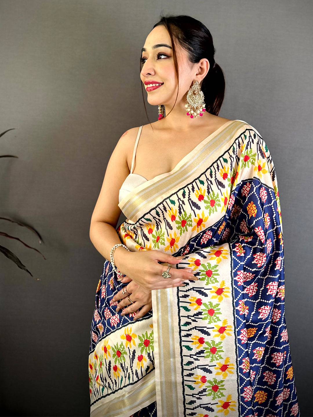 Tradition Digital Ikkat Kanchi Silk Saree