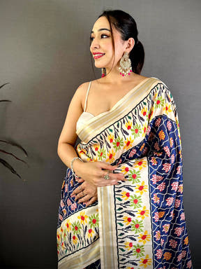Tradition Digital Ikkat Kanchi Silk Saree
