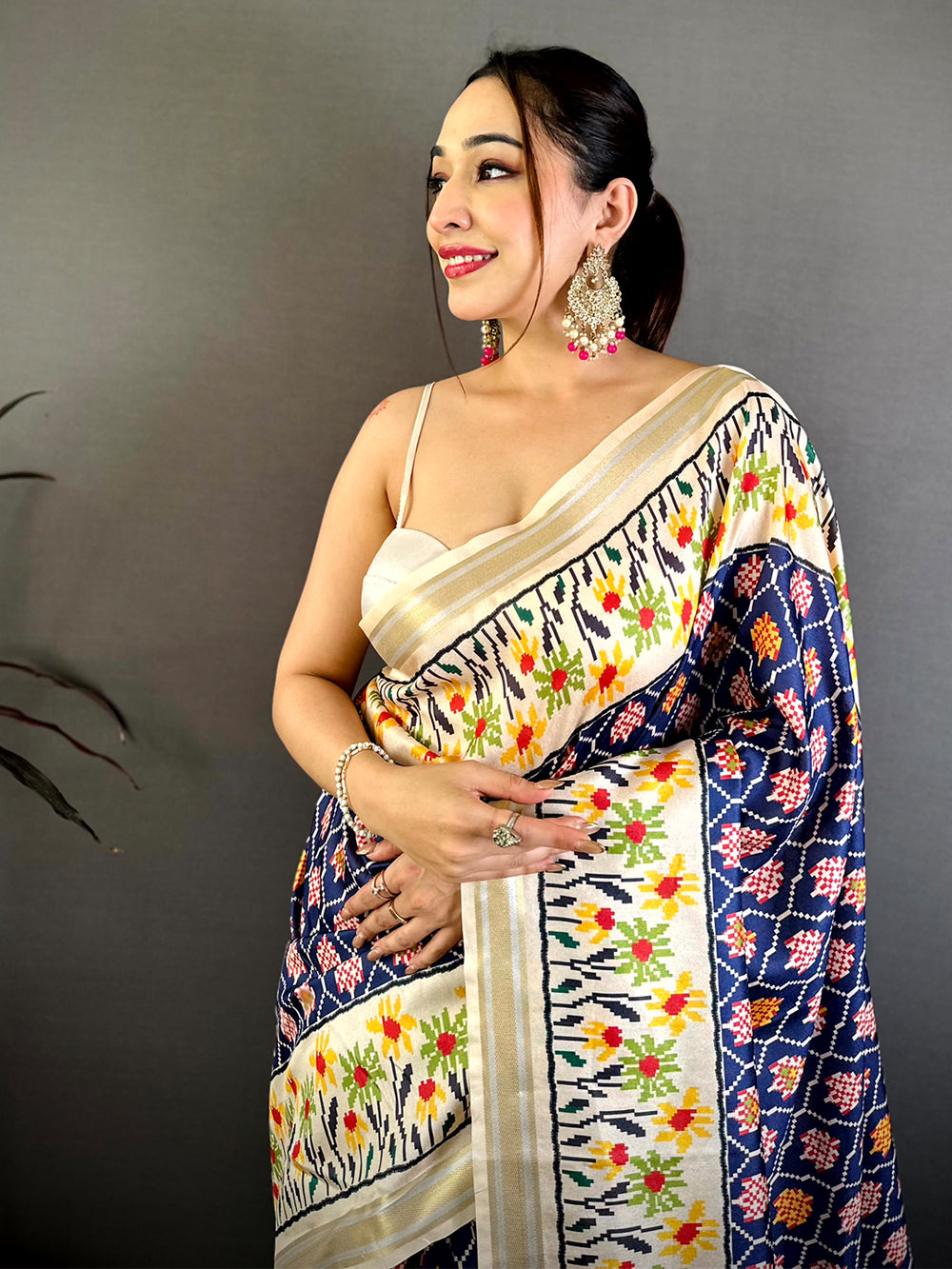 Tradition Digital Ikkat Kanchi Silk Saree