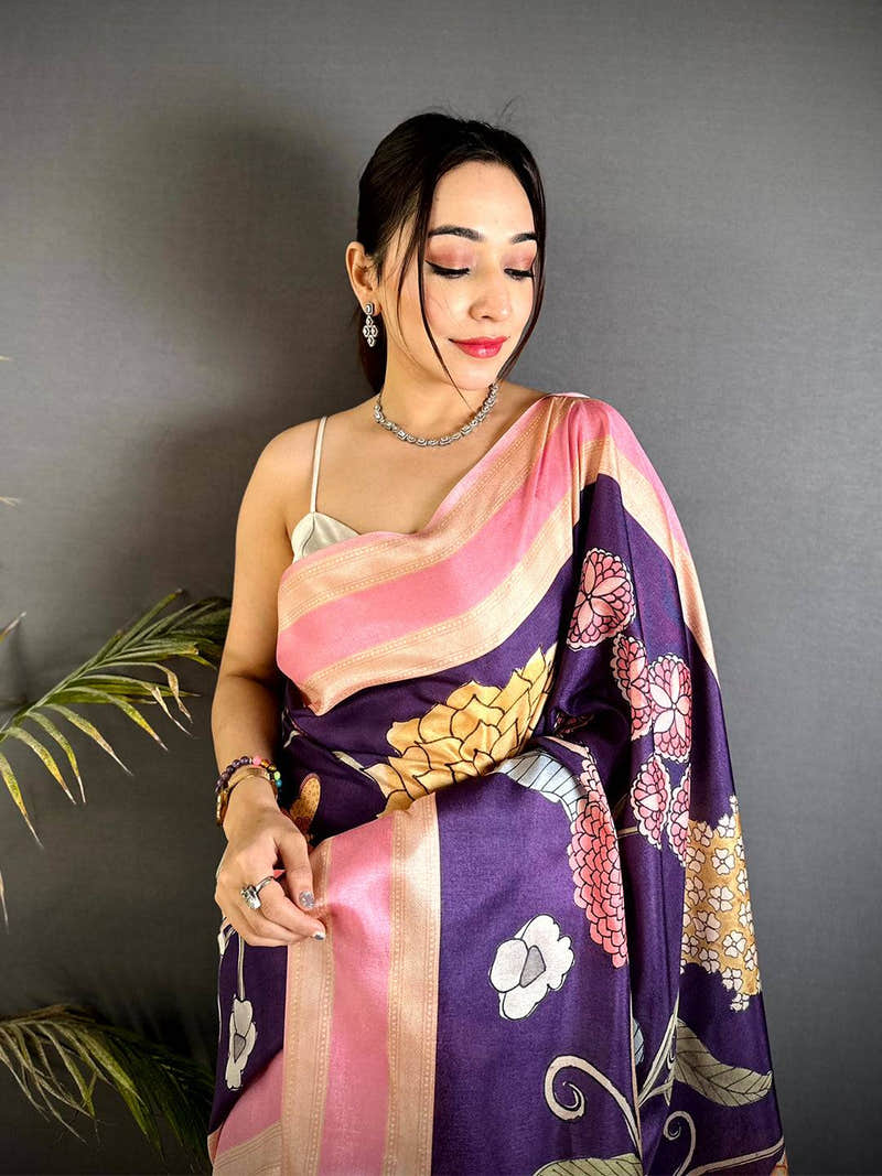 Radiant Tussar Silk Gadwal Border Saree