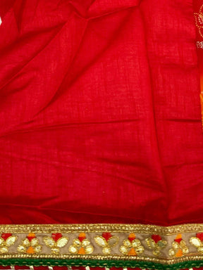 Radiance Bandhej Print Chinnon Saree