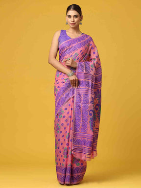 Dhakai Jamdani Light Weight Cotton Silk Saree