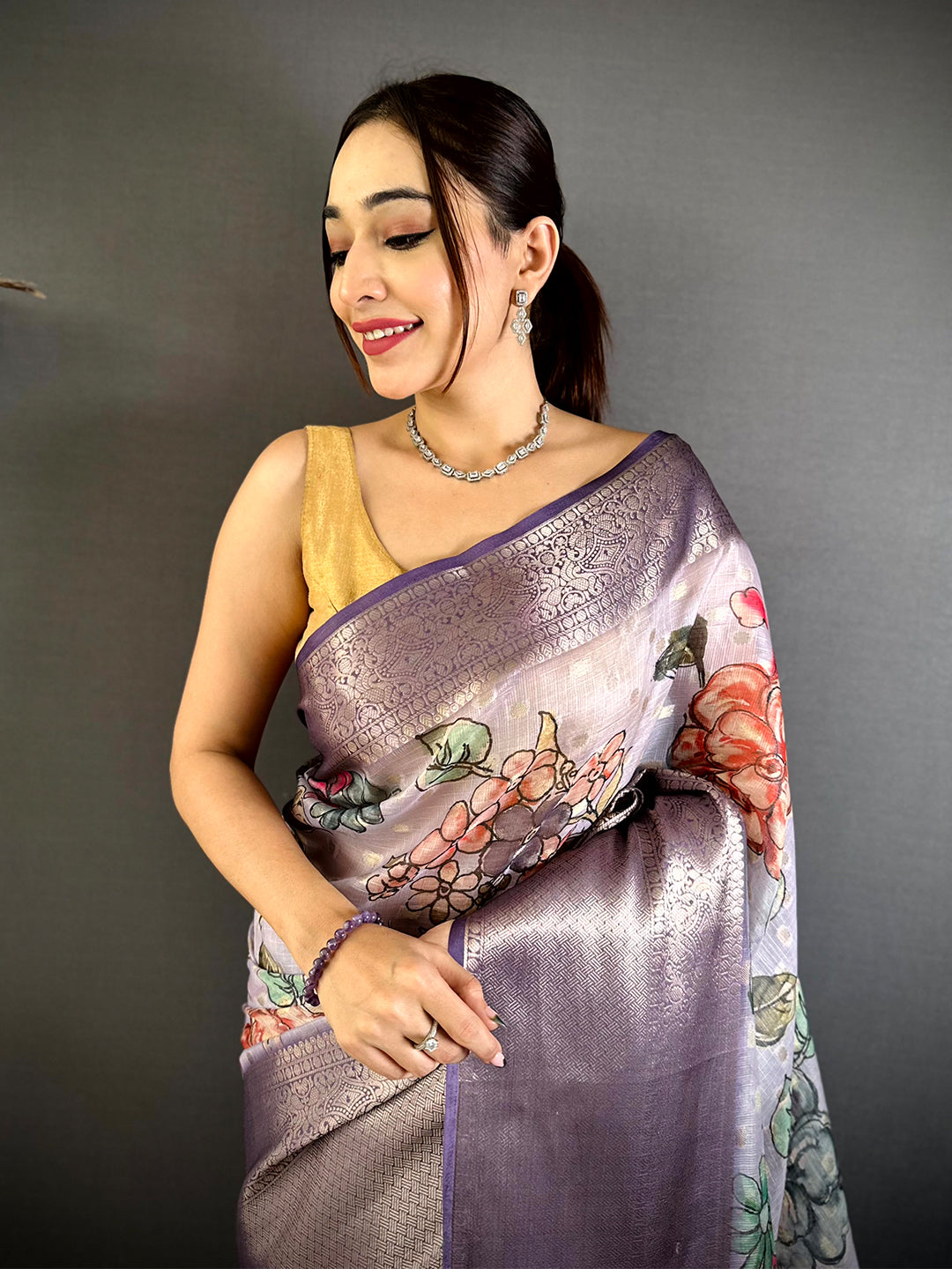 Heritage Kota Doriya Kalamkari Printed Saree


