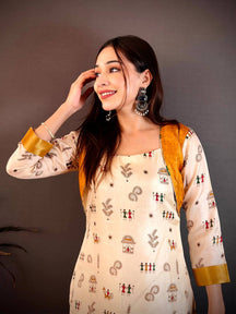 Soft Dola Silk Square Neck Kurti