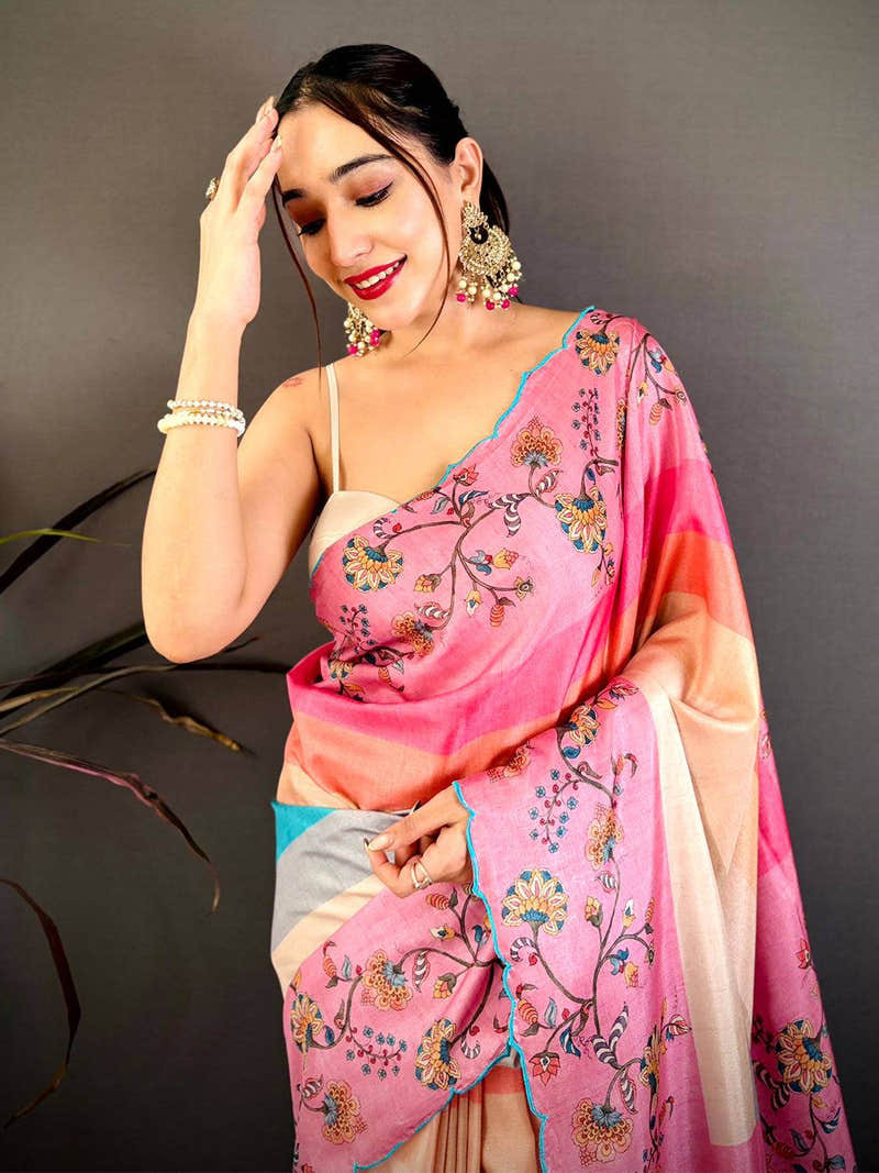 Regal Tussar Resham Embroidered Saree