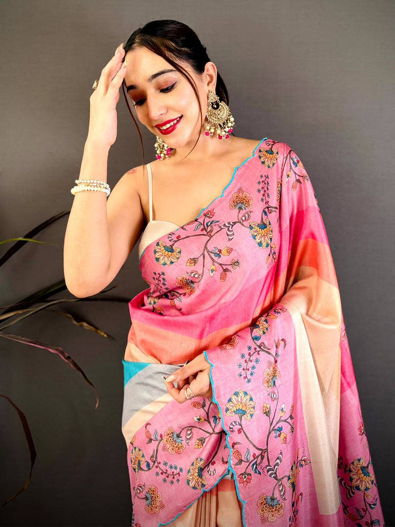 Regal Tussar Resham Embroidered Saree