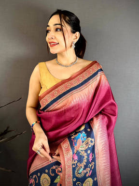Regal Tanjore Peacock Border Saree