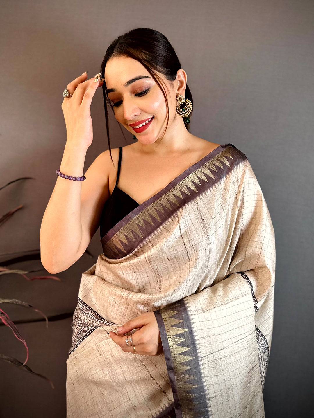 Opulent Soft Tussar Madhubani Print Saree