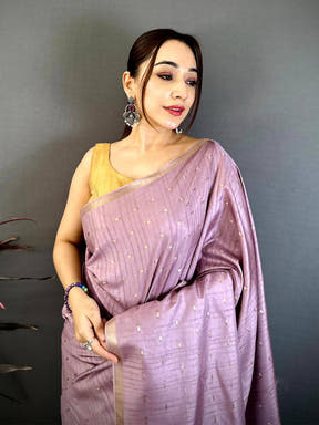 Radiant Slub Tussar Zari Butti Weave Saree