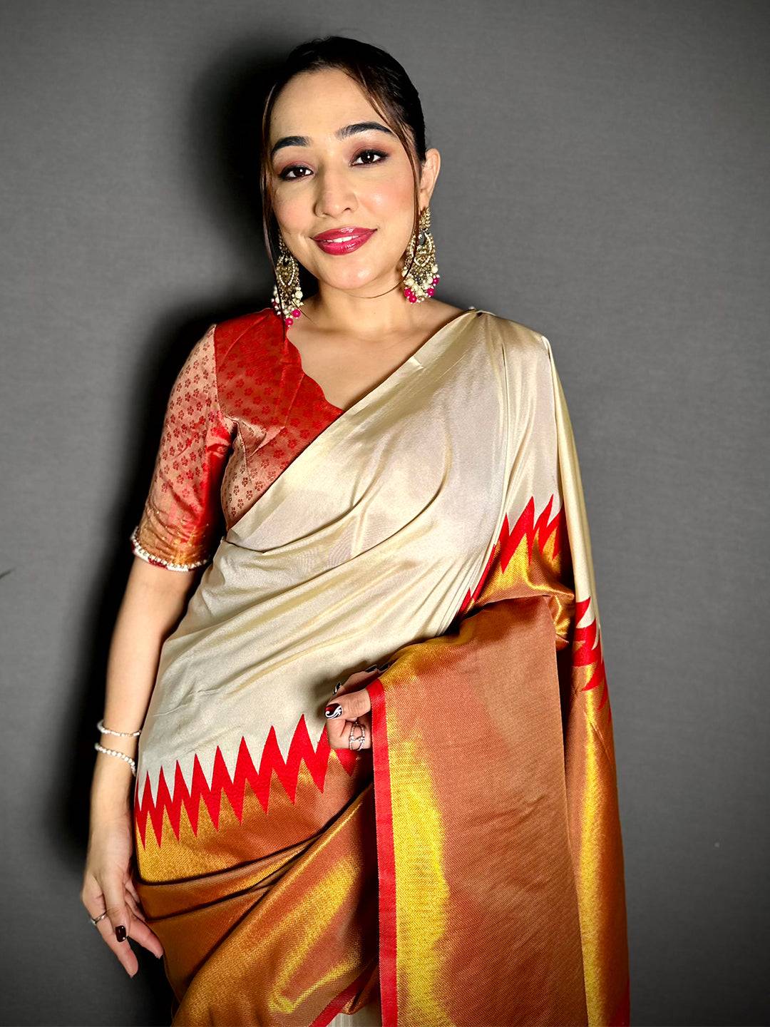 Classic Soft Silk Woven Temple Saree