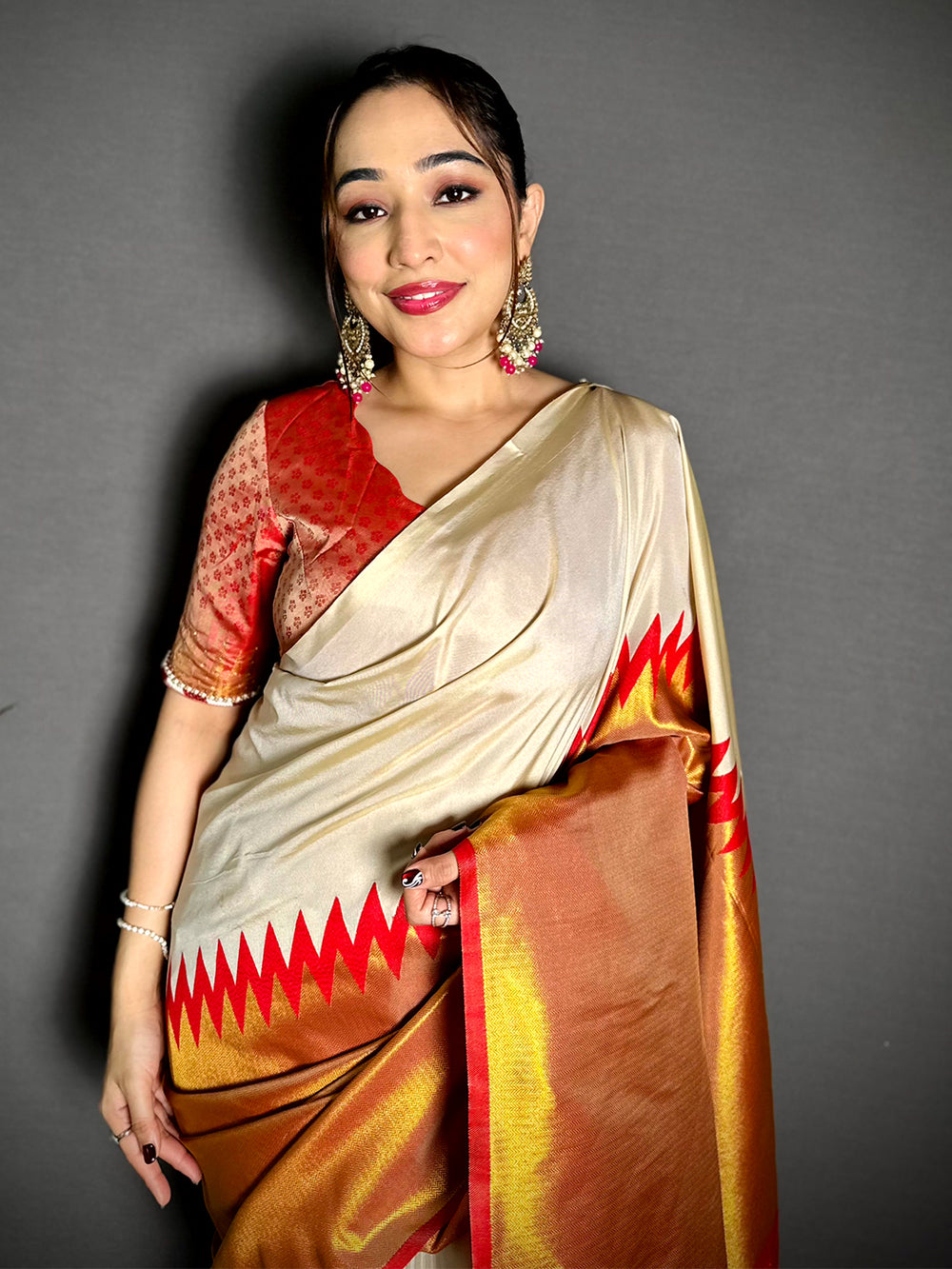 Classic Soft Silk Woven Temple Saree