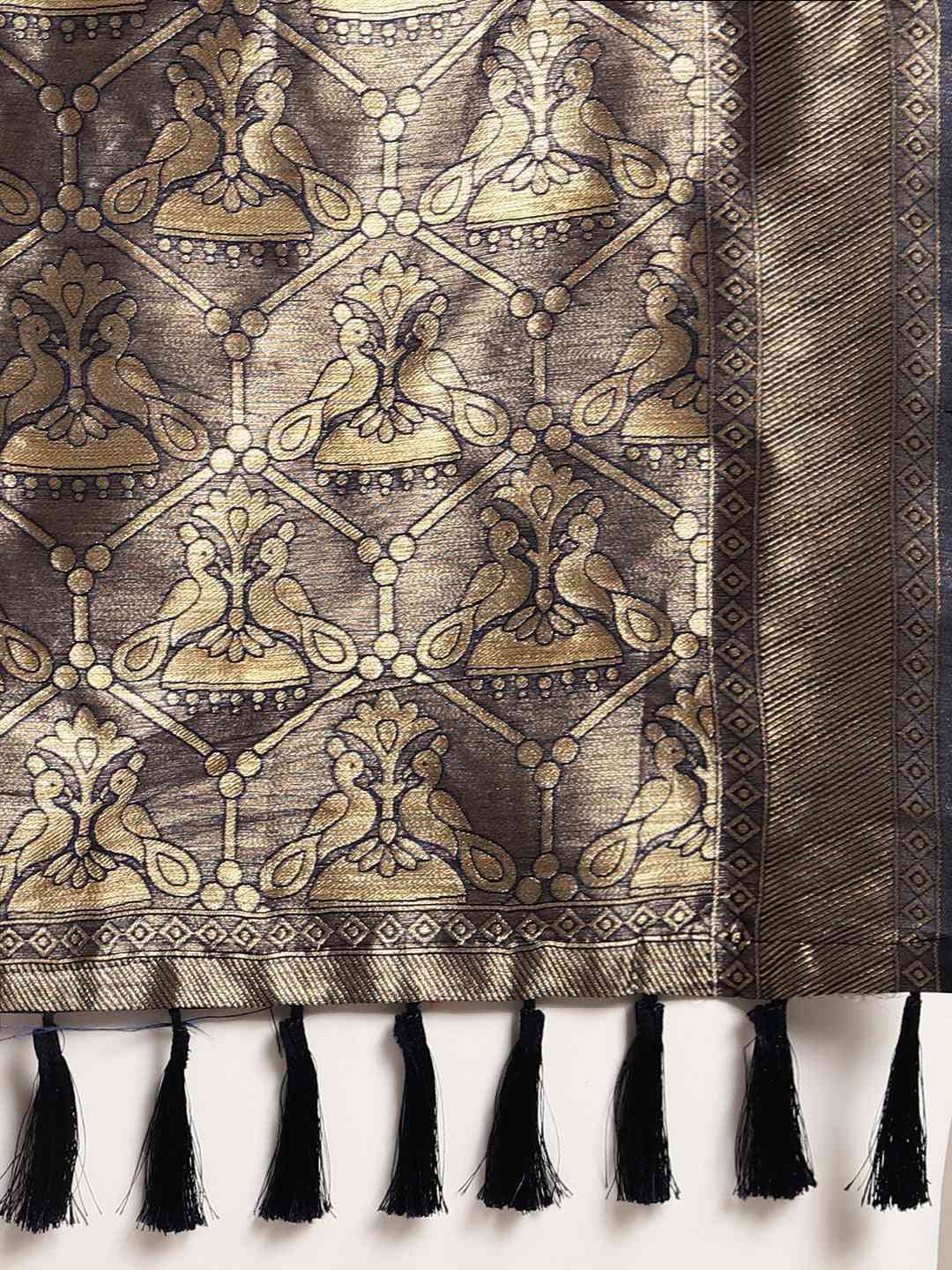  Beautiful Banarasi Navy Colour Woven Design Saree