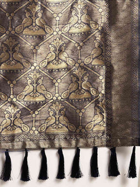  Beautiful Banarasi Navy Colour Woven Design Saree