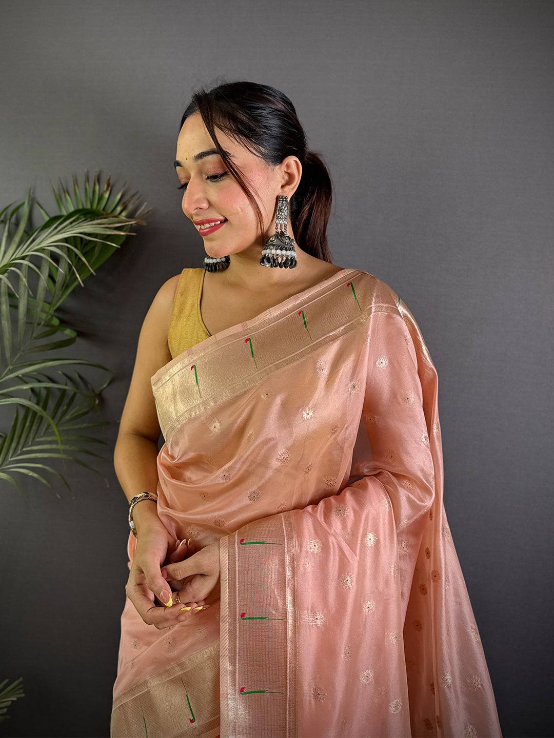 Royal Minakari Weave Soft Organza Paithani Saree

