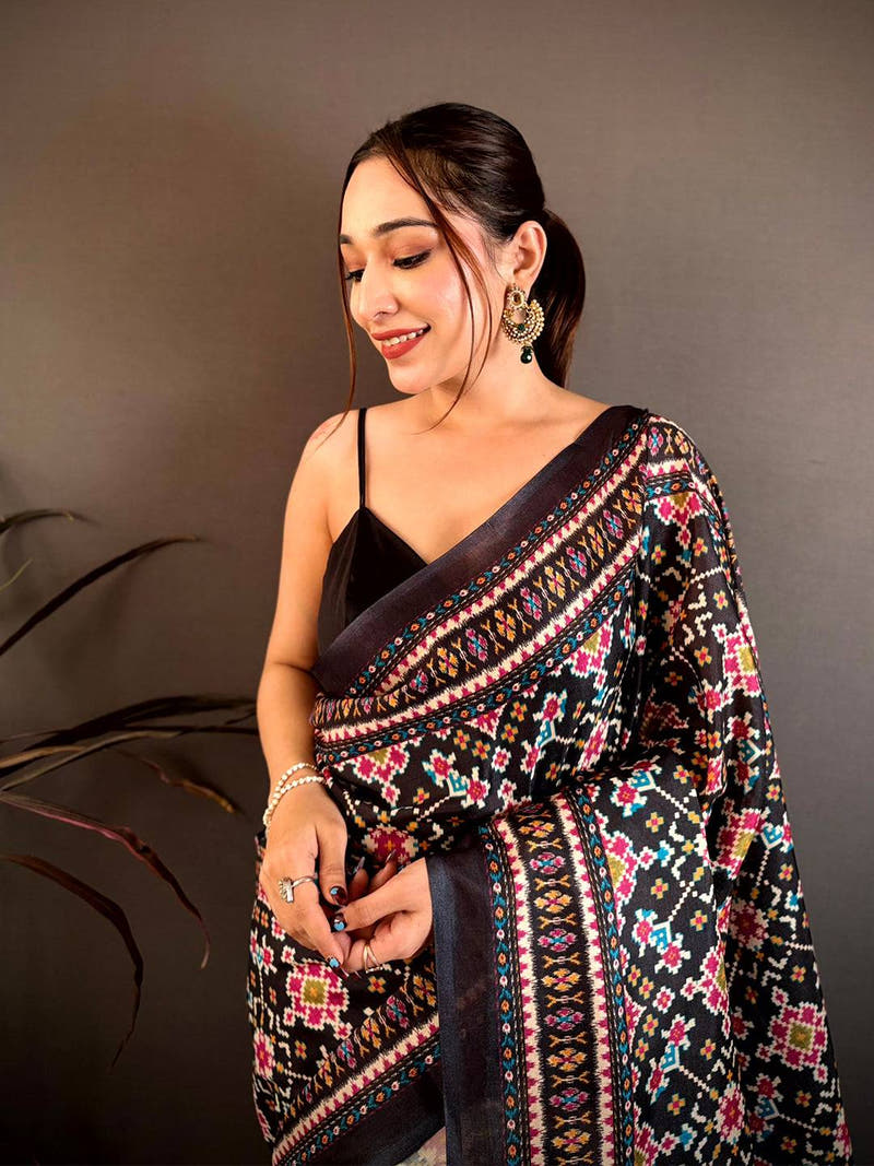 Heritage Pochampally Style Tussar Saree