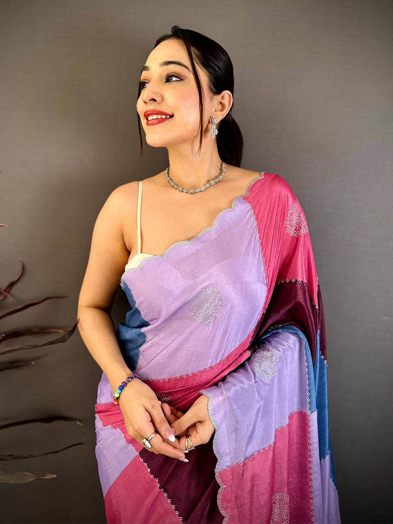 Classic Printed Chinnon Chiffon Saree