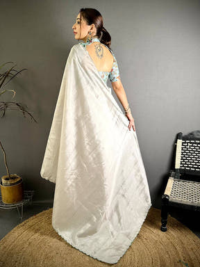 Exclusive Resham Cutwork Tussar Silk Saree