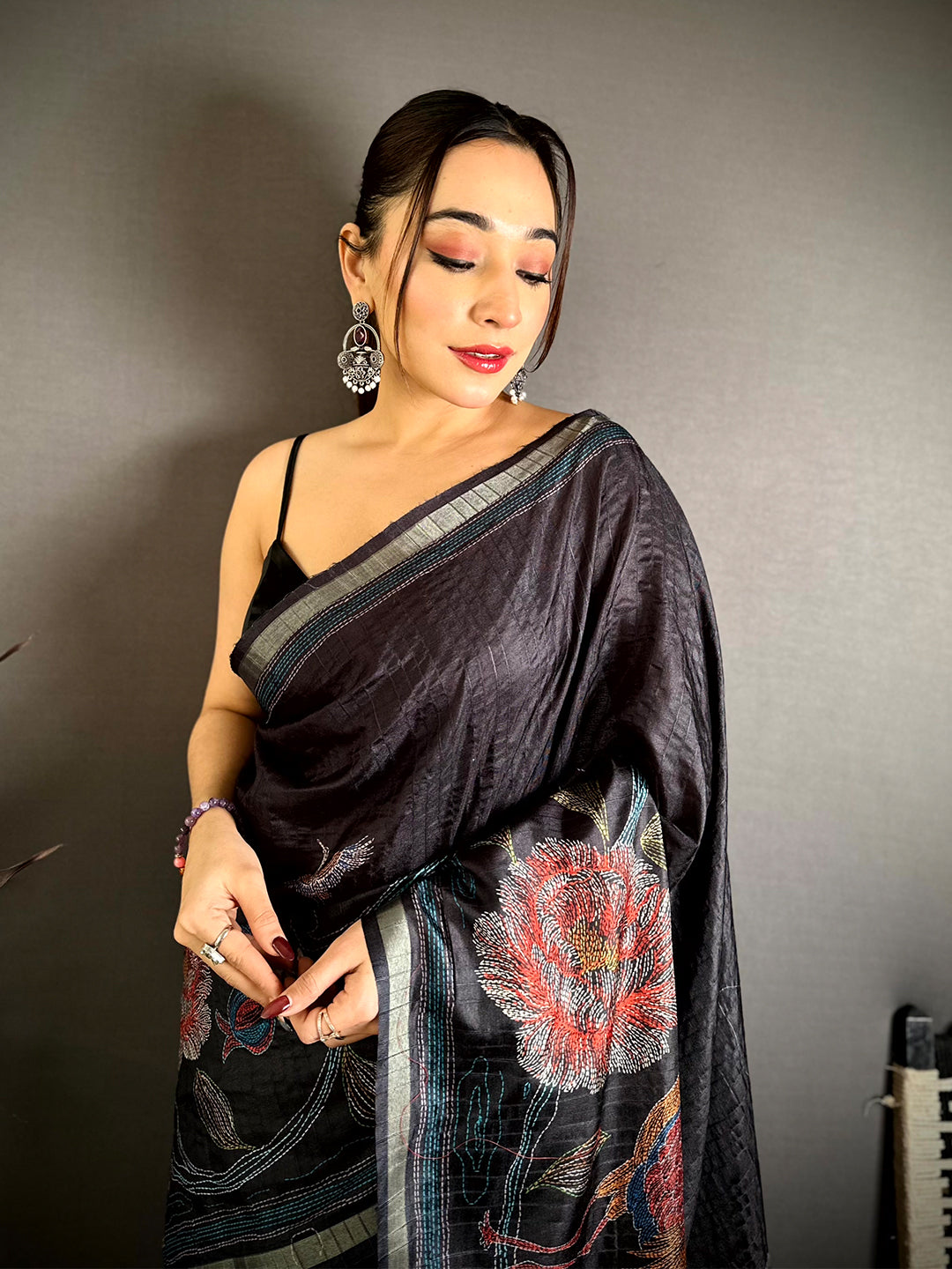 Royal Soft Tussar Ghicha Katha Saree