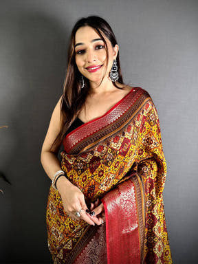 Elegant Patola Printed Viscose Dola Saree