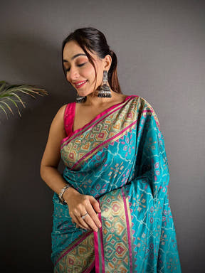 Vibrant Pochampally Patola Silk Saree

