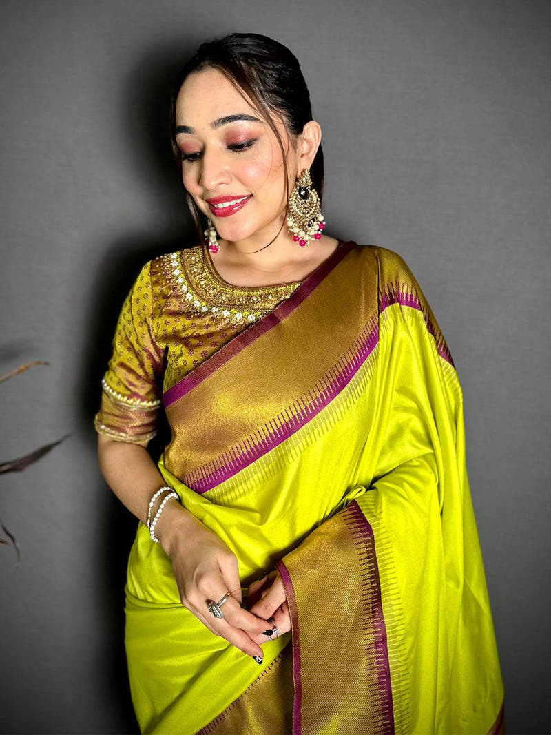 Elegant Soft Silk Solid Border Saree