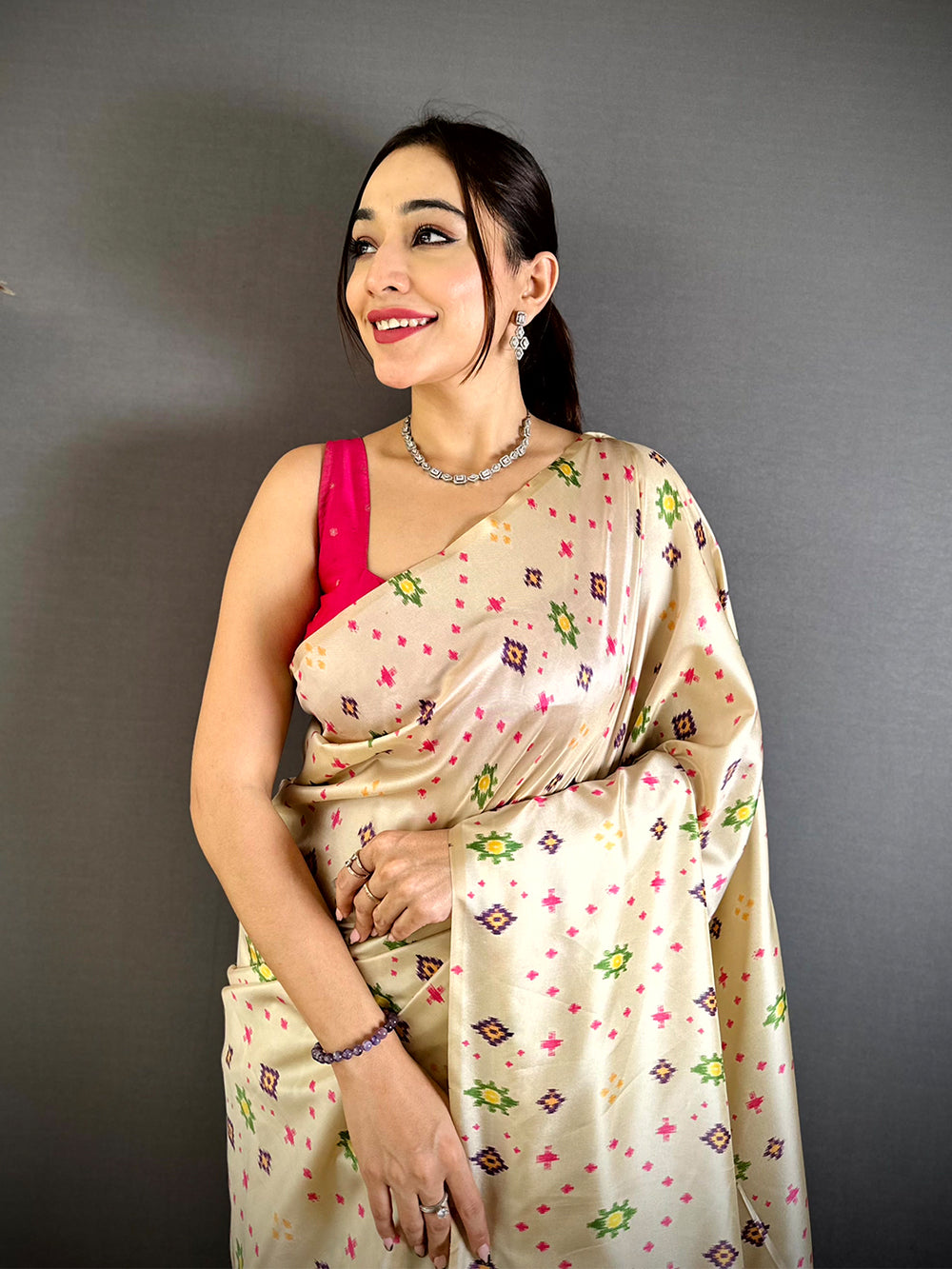 Heritage Ikkat Print Gamthi Saree