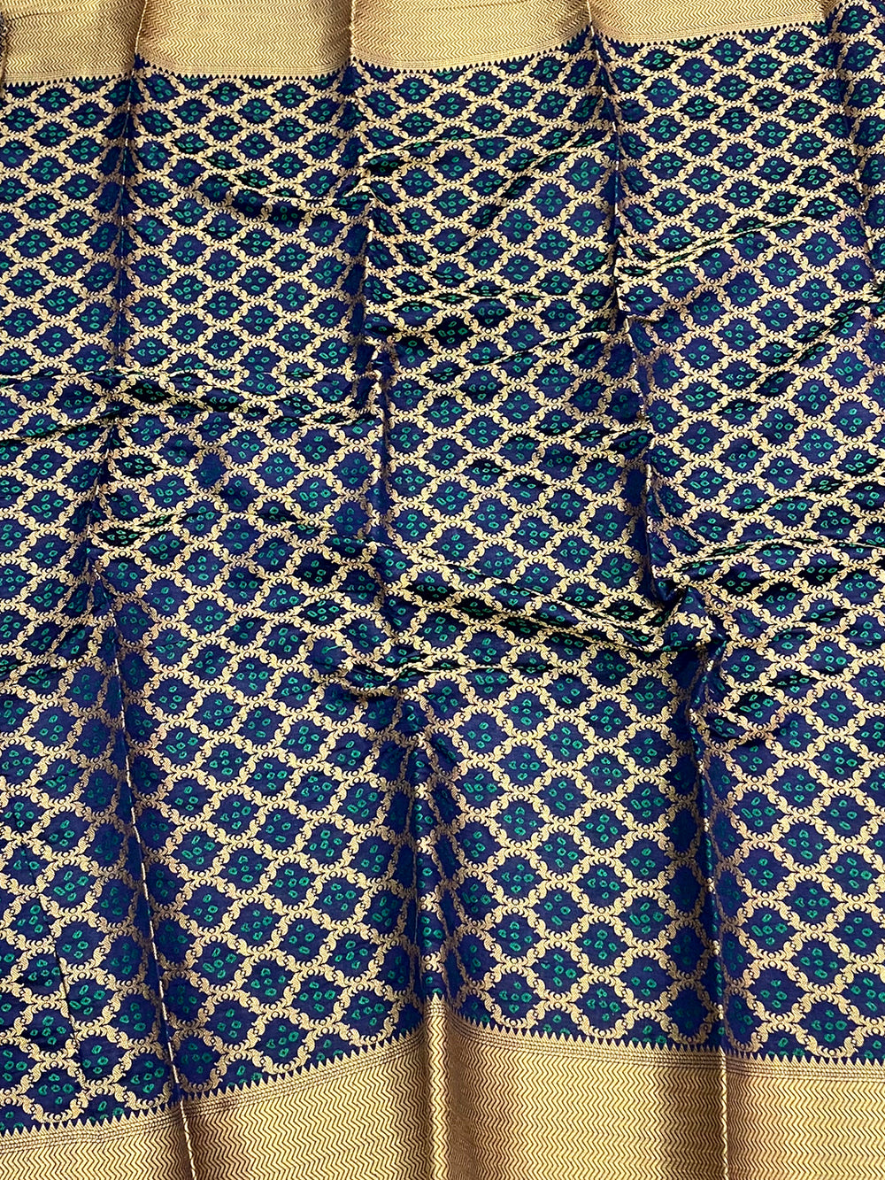 Navy Blue Banarasi Square Patola Saree