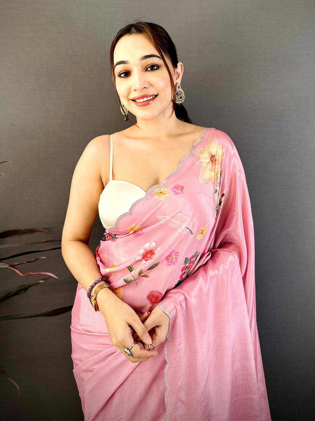 Majestic Soft Chiffon Stone Work Saree