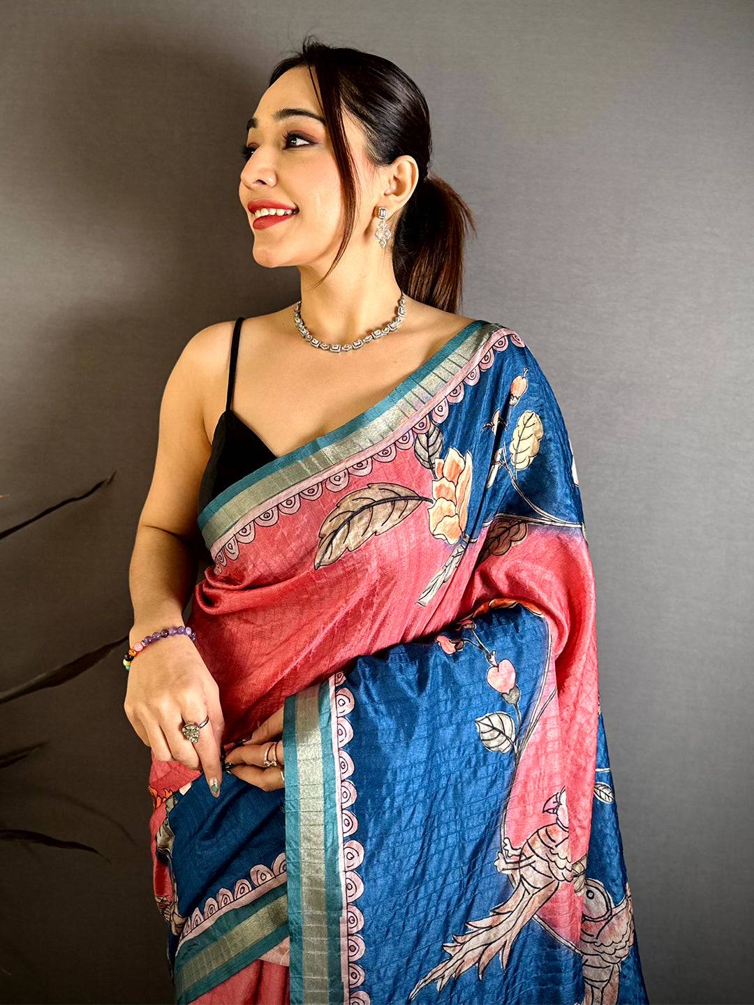 Artisan Tussar Ghicha Digital Art Saree