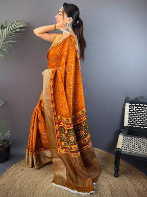 Elegant Viscose Block Print Saree
