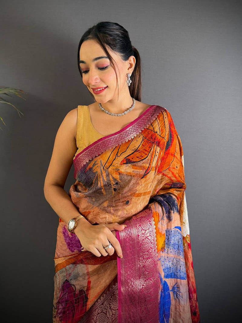 Radiant Blossom Pure Viscose Saree