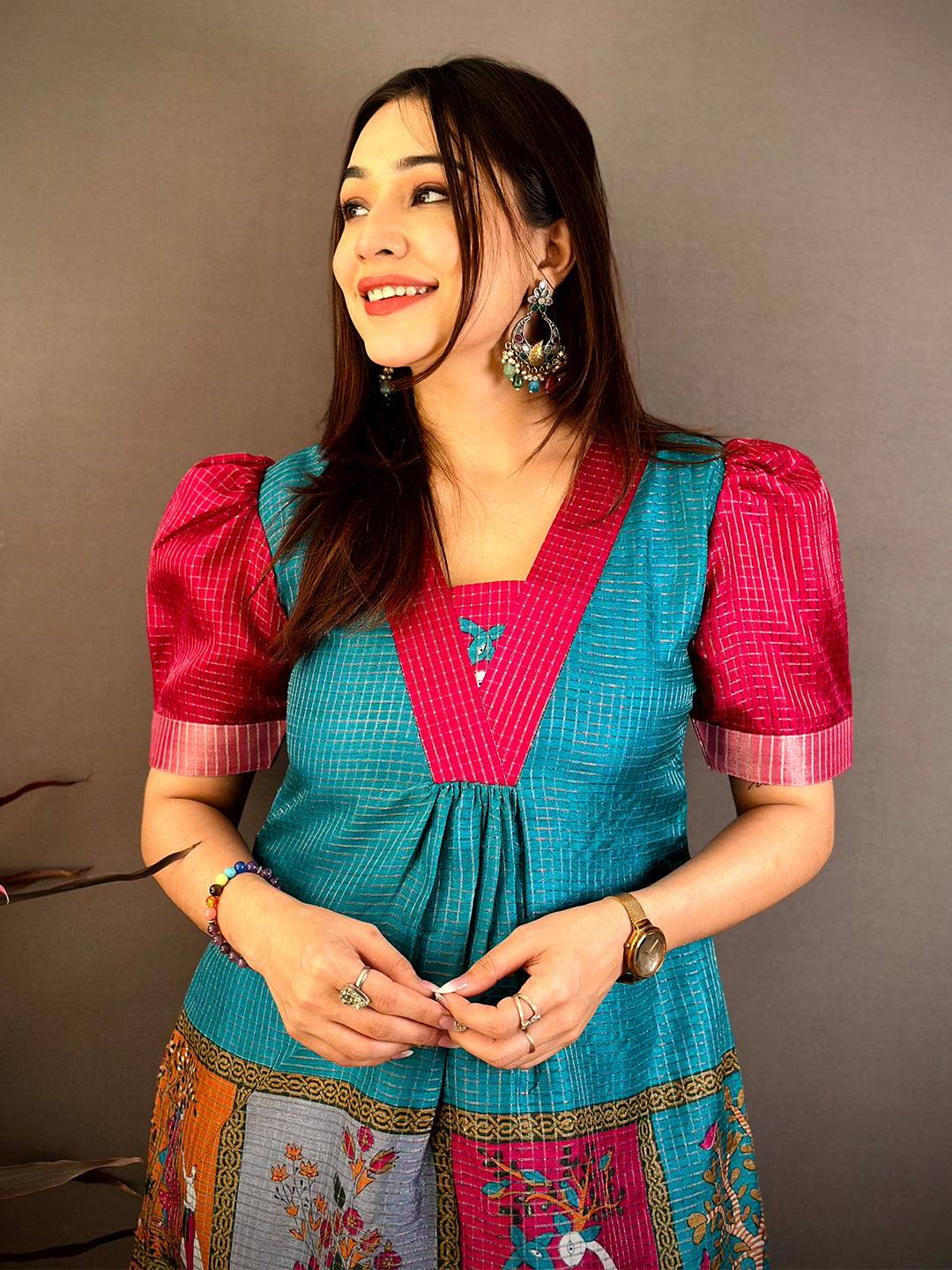 Radiant Kota Doriya V Neck Kurti