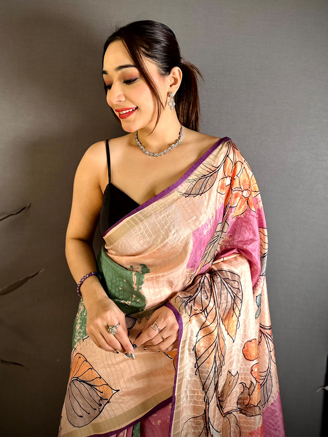 Majestic Tussar Ghicha Printed Saree