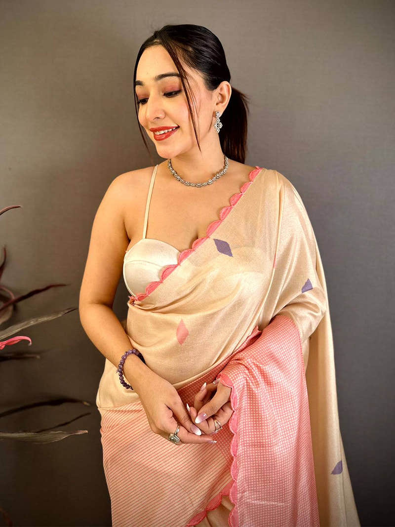 Heritage Checks Ikkat Tussar Saree